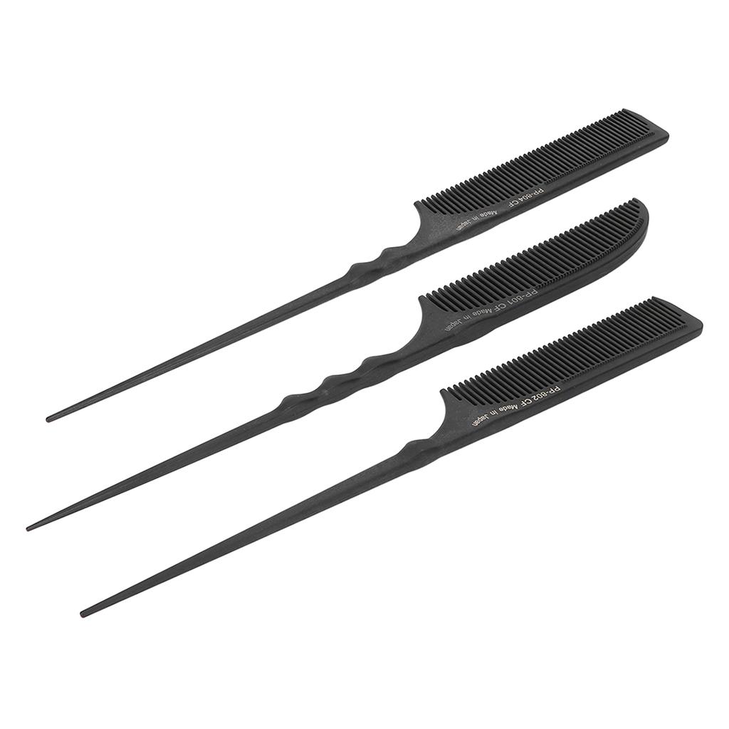 Tail Comb Professional Grade Heat Resistant Hairdressing Styling Salon Combs for All Hair Types Blac