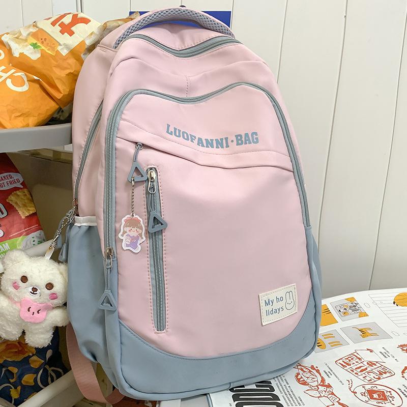 Children's Schoolbags Elementary School Students Junior High School Girls Splicing Backpacks High School Students College Students Backpacks