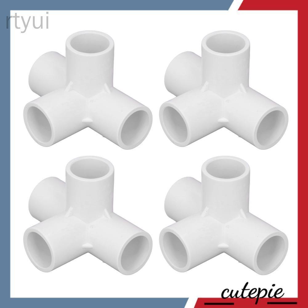 Plastic Pipe Fittings - 4-Way Cross, Tee, Elbow Adapters for and Drainage, 20mm 25mm 1/2 3/4 Inch