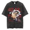 Luffy Joy Boy Vintage T-Shirt Gewaschen Übergroß One Piece Schweres Kurzarm Herren Damen Streetwear Lässig Locker Damen Herren Kleidung