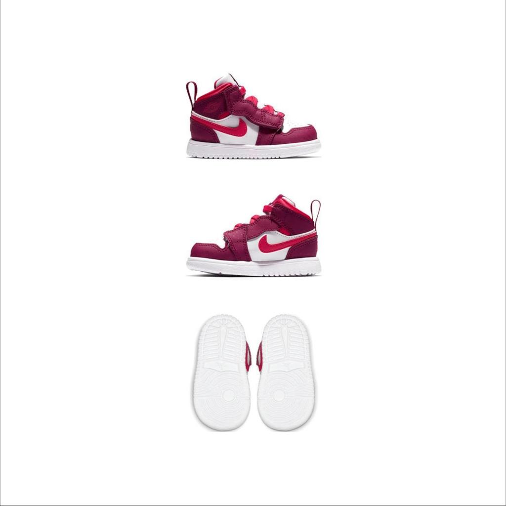 Jordan Scarpe da Bambino Air Jordan 1 Mid Alt High top Rosso Rosa per Neonati e Bambini AT4613-661