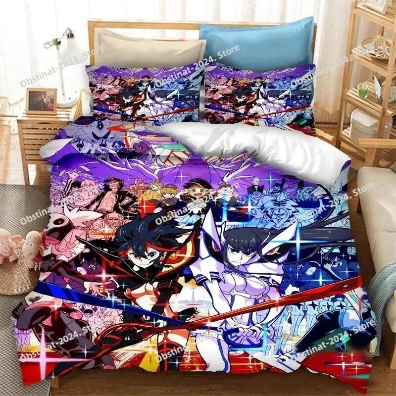 3D Anime KILL La KILL Bedding Set Printed Single Comforter Quilt Bed Cover Duvet Cover Pillow Case 3 Pieces Sets Kids Adult Size