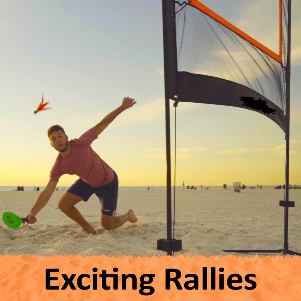 Badminton Net Set with Rackets, Storage Bag & Tennis Marker Ball for Indoor/Outdoor Sports