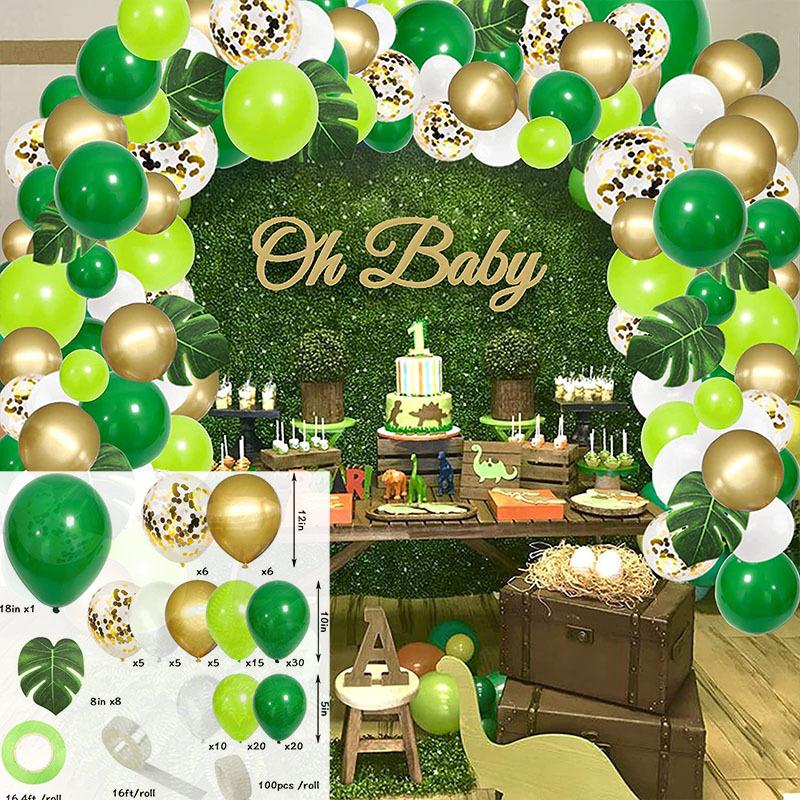 Green Jungle Series Balloon Birthday Party Arch Balloon Set Decoration Balloon Chain