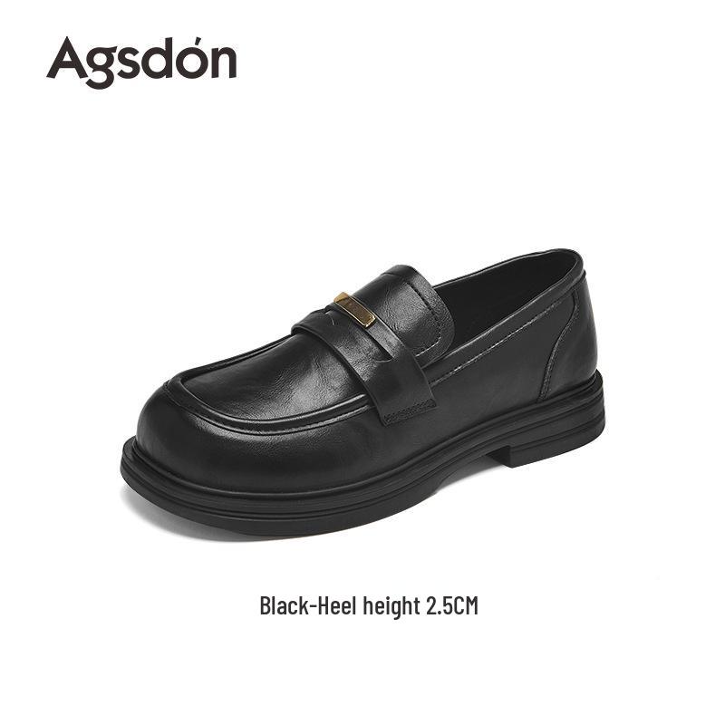 

Женские винтажные лоферы Augusden в британском стиле, черные - матовая кожа, лето 2025 39