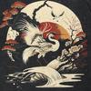 2024 Streetwear Japanese Crane Graphic Unisex T-Shirt
