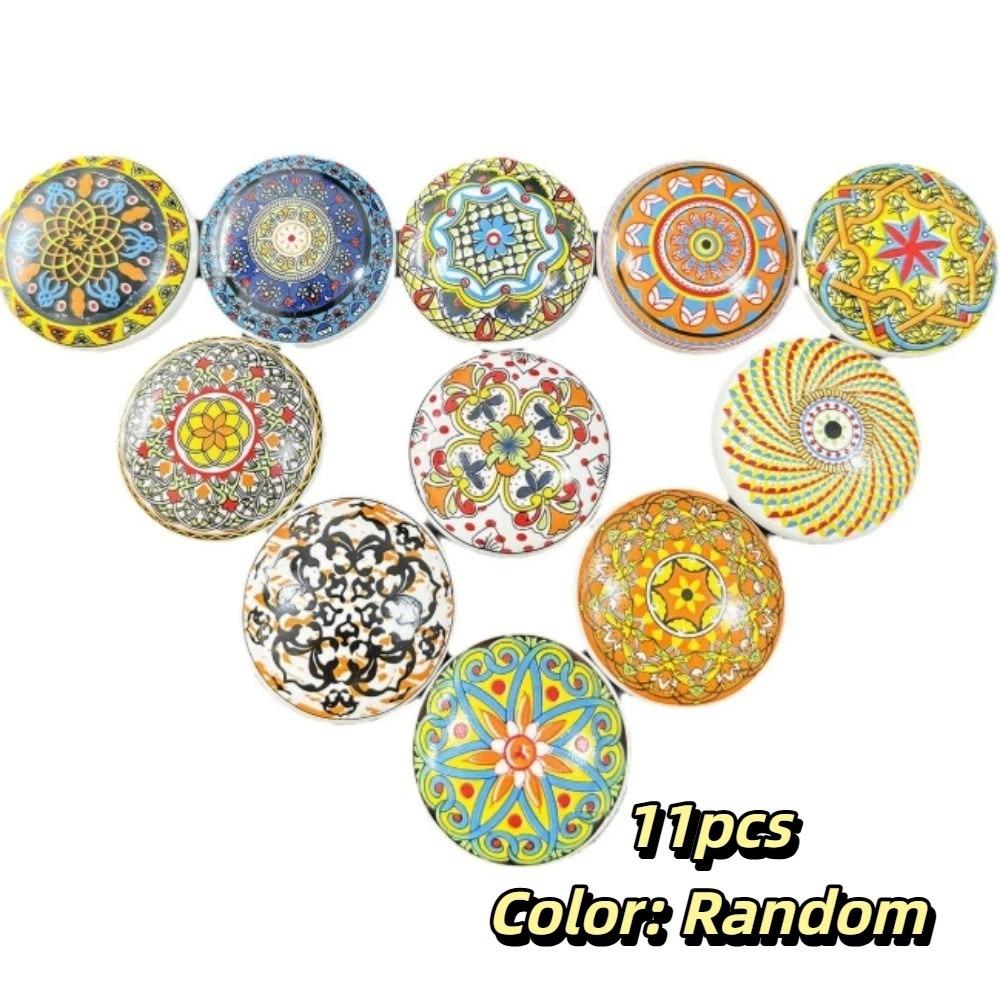 Single-Hole Design Single-Hole Pull Handle Ceramic Material European Handle Drawers 11pcs