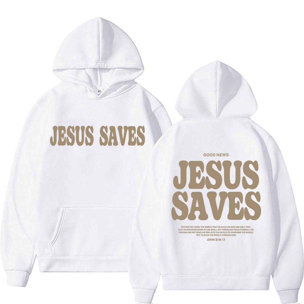 Ästhetische Jesus Rettet Hoodies Christliche Kleidung Druck Oversize Sweatshirts Herren Damen Vintage Warmer Hoodie