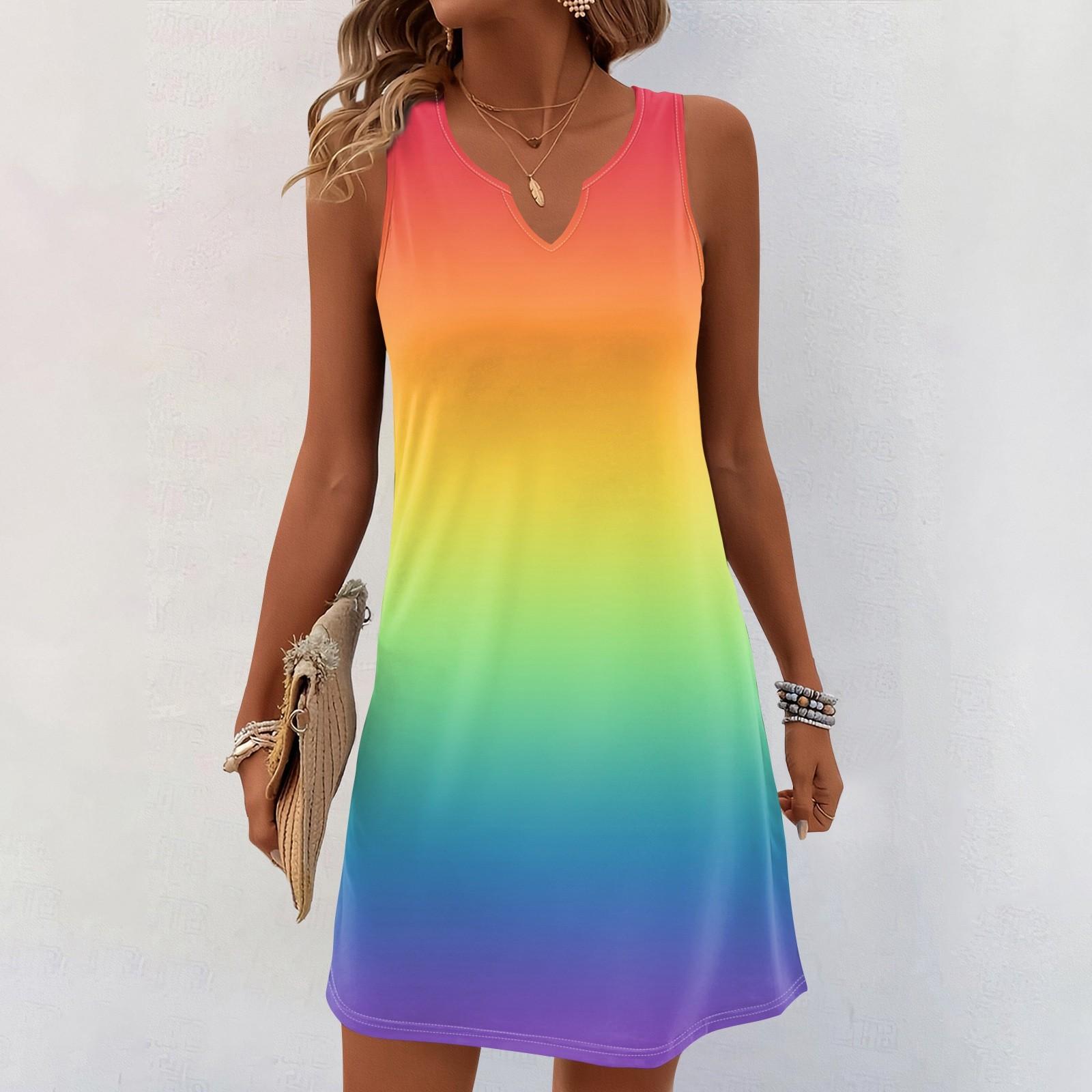 

Женские летние платья с V-образным вырезом и принтом без рукавов Сарафан Повседневное платье XXXL оранжевый