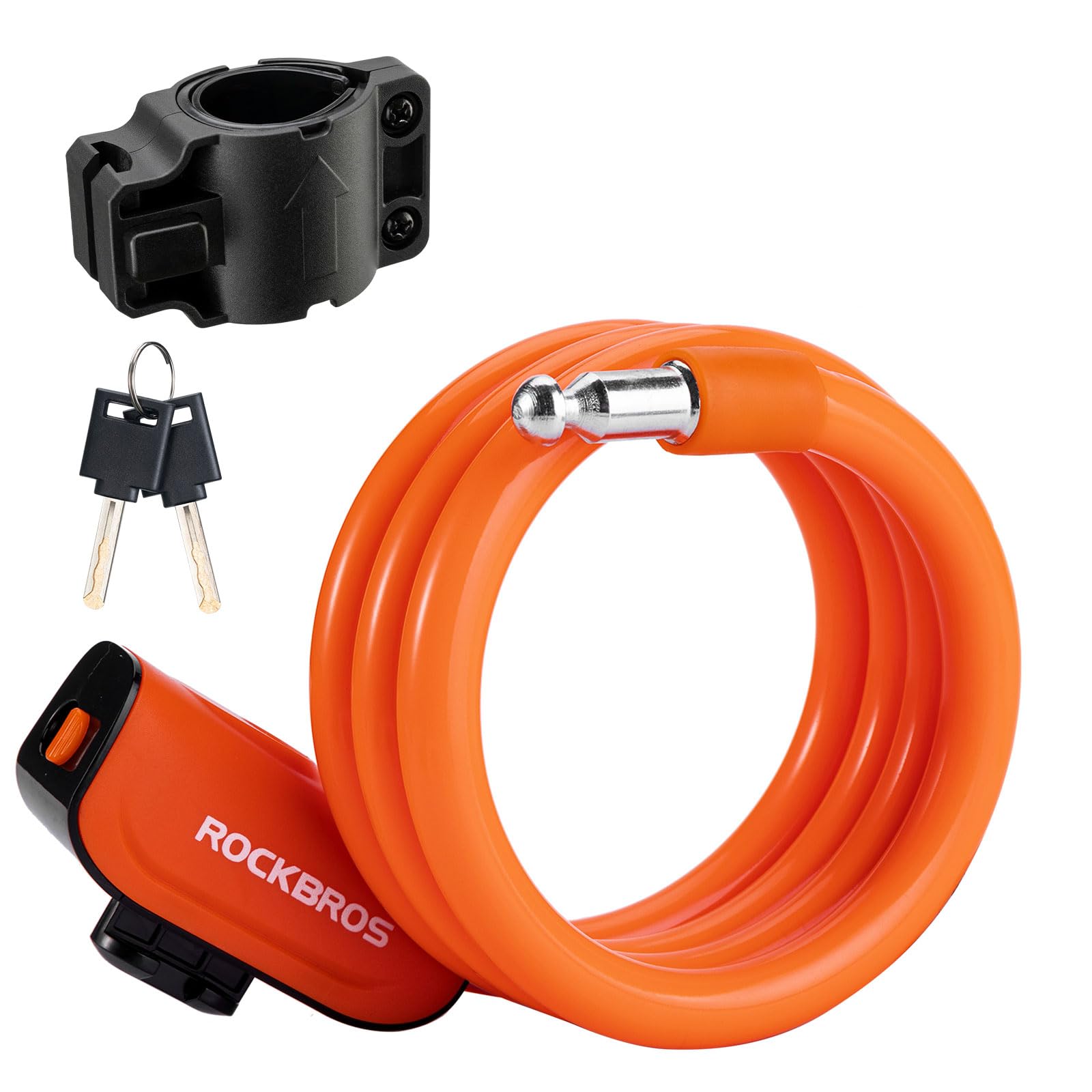 

ROCKBROS Bicycle 13mm 1100mm for Road Two Colors Lock, Anti-Theft, Cut-Resistant, Approx. Cross-Section Diameter, Approx. Long, Keyed, Portable, оранжевый