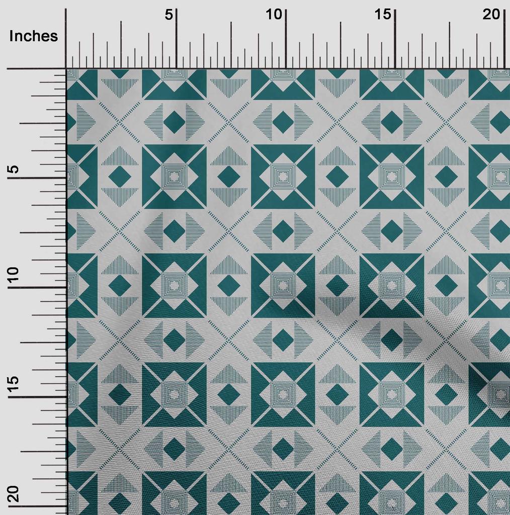 oneOone Baumwoll-Flex Schokoladenbrauner Stoff Diamant- & Dreieck Geometrische Bastelprojekte Dekorstoff Meterware 40 Zoll