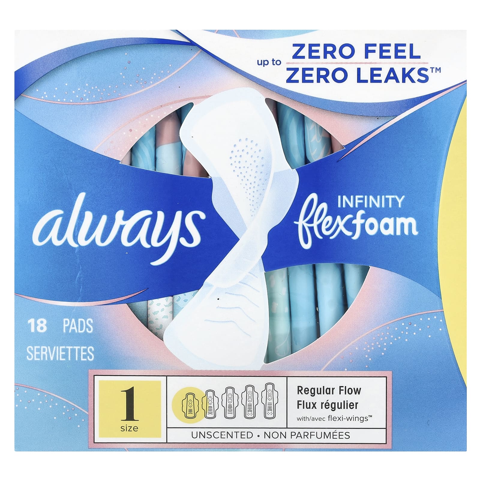 

Always, пена Infinity Flex в форме крыльев, стандартная, 18 шт.
