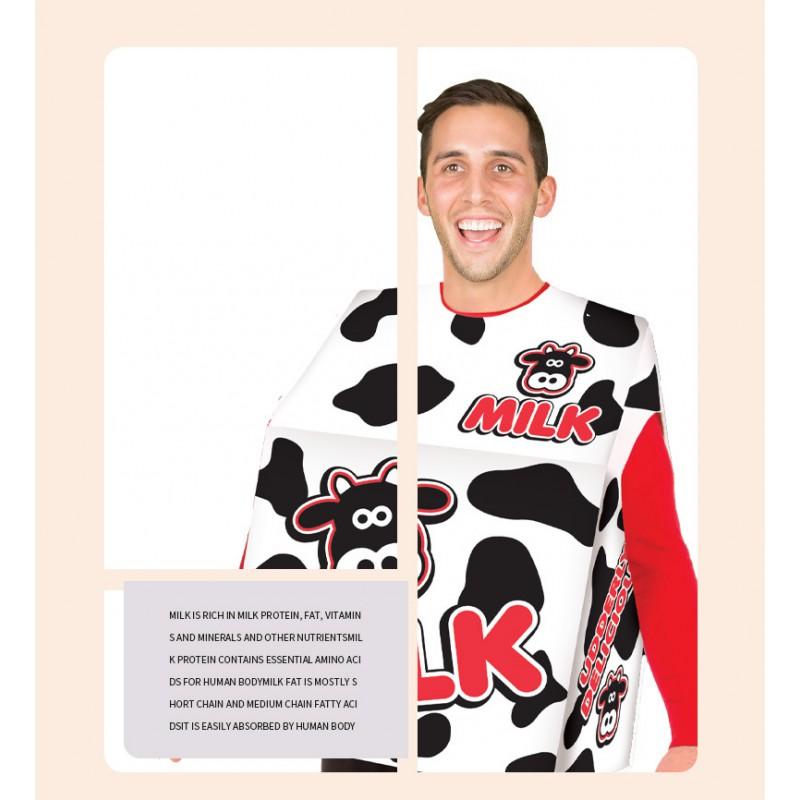 Adult Halloween Costume Milk Carton Cosplay Outfit Game Theme Party Stage Wear Unisex One Size