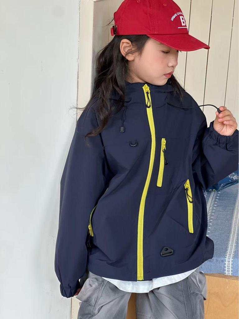 Kinder Herbstwindjacke - Dreifach geschützt, Leichtgewicht, Lässig sportlich, Langarmjacke für Jungen & Mädchen