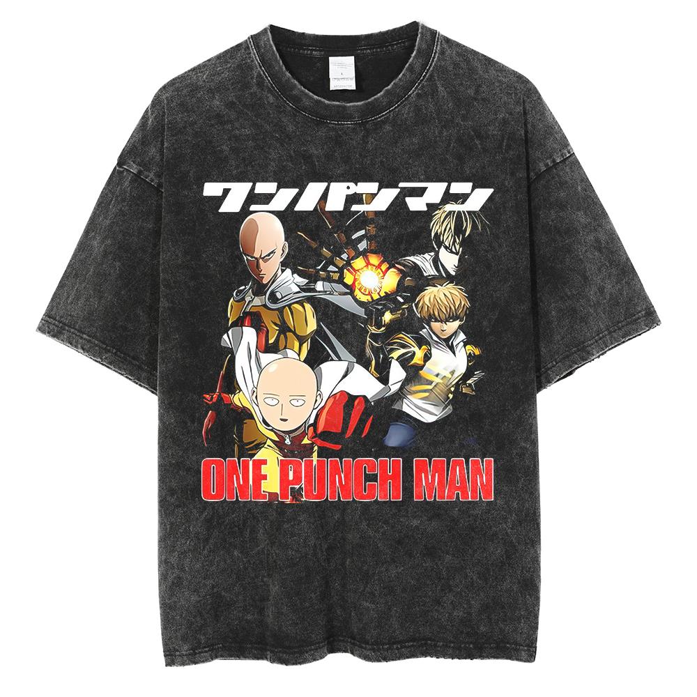 Tricou Imprimat Anime ONE PUNCH-MAN Saitama Bărbați Femei Tricouri Bumbac Spălat Tricou Supradimensionat Harajuku Masculin Manga Vintage