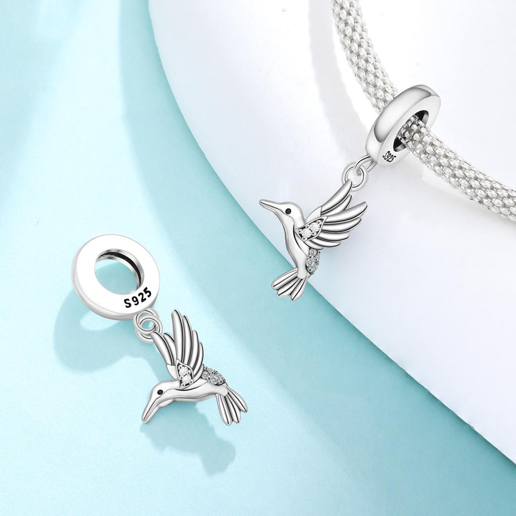 Copper Flying Hummingbird Pendants Bracelet Charms Fit Women Jewelry Party Beads Diy Fine Gifts Accessories