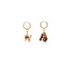 18k Gold Plated Tiger Eye Small Dog Earrings: Retro Melanin Luxury Versatile Accessories for Women