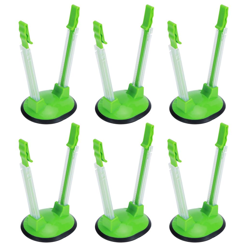 6Pcs Food Storage Bag Holder Stand HandsFree Bag Racks Home Kitchen Accessory Green