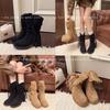 Raised Thick-soled Tassel But Retro Knight Boots Knee Western Small Round Head Thick Heel Martin Boots Short Cowboy