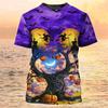 Happy Halloween Pumpkin T-shirt 3D Printed Colorful Round Neck T-shirt Men's Children's Short Sleeve Top Oversized Street T-shirt