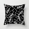 New Halloween Black and White Skull Pumpkin Printed Peach Leather Velvet Pillowcase Sofa Office Cushion Cover