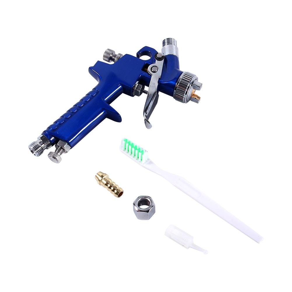 Blue Gravity Feed HVLP Mini Air Paint Spray Gun Low Pressure 0.8mm Nozzle 100ml