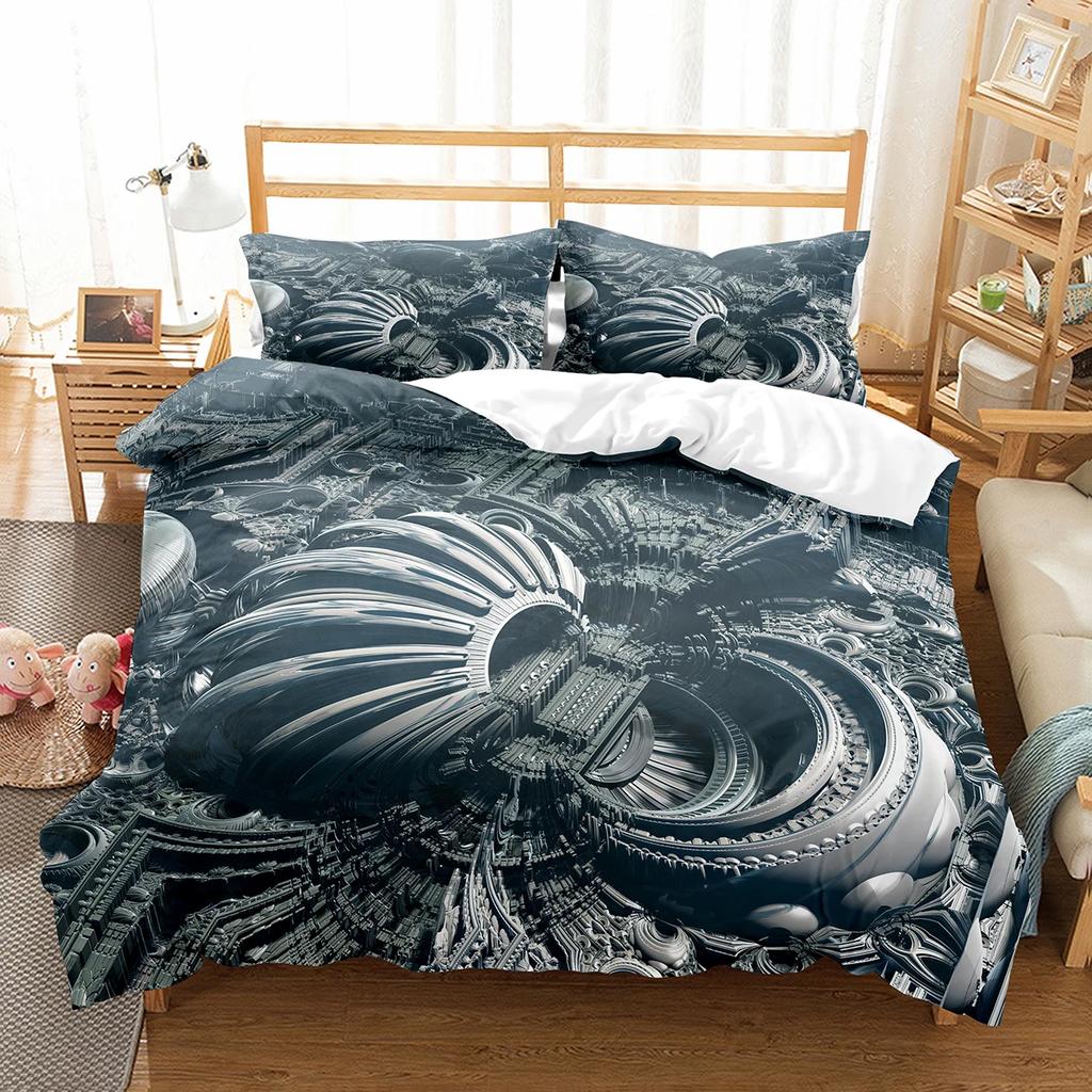 Comforter Enceladus Planet King Queen Solar System Bedding Set Rotate Universe Space Polyester Comforter