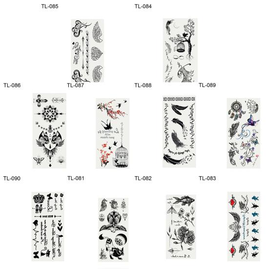 Sheets Rose 2 Letter Feather Butterfly Tattoo Hand Body Art Sticker