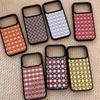 Color plaid love Apple 11promax mobile phone case 11pro plaid large hole black edge glass anti-drop simple