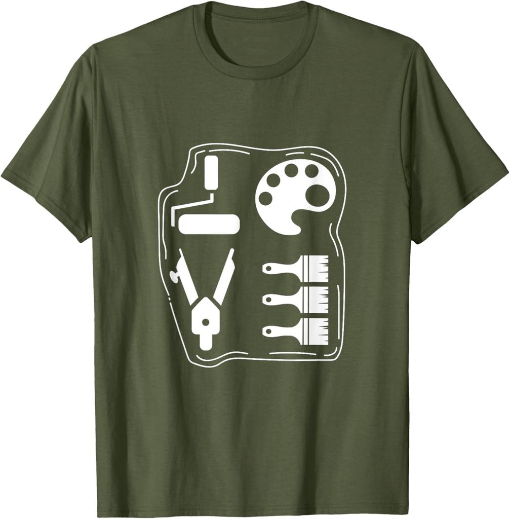Love Art Tools Artist Painter Graphic TShirt Men Casual Cotton Crewneck Tee