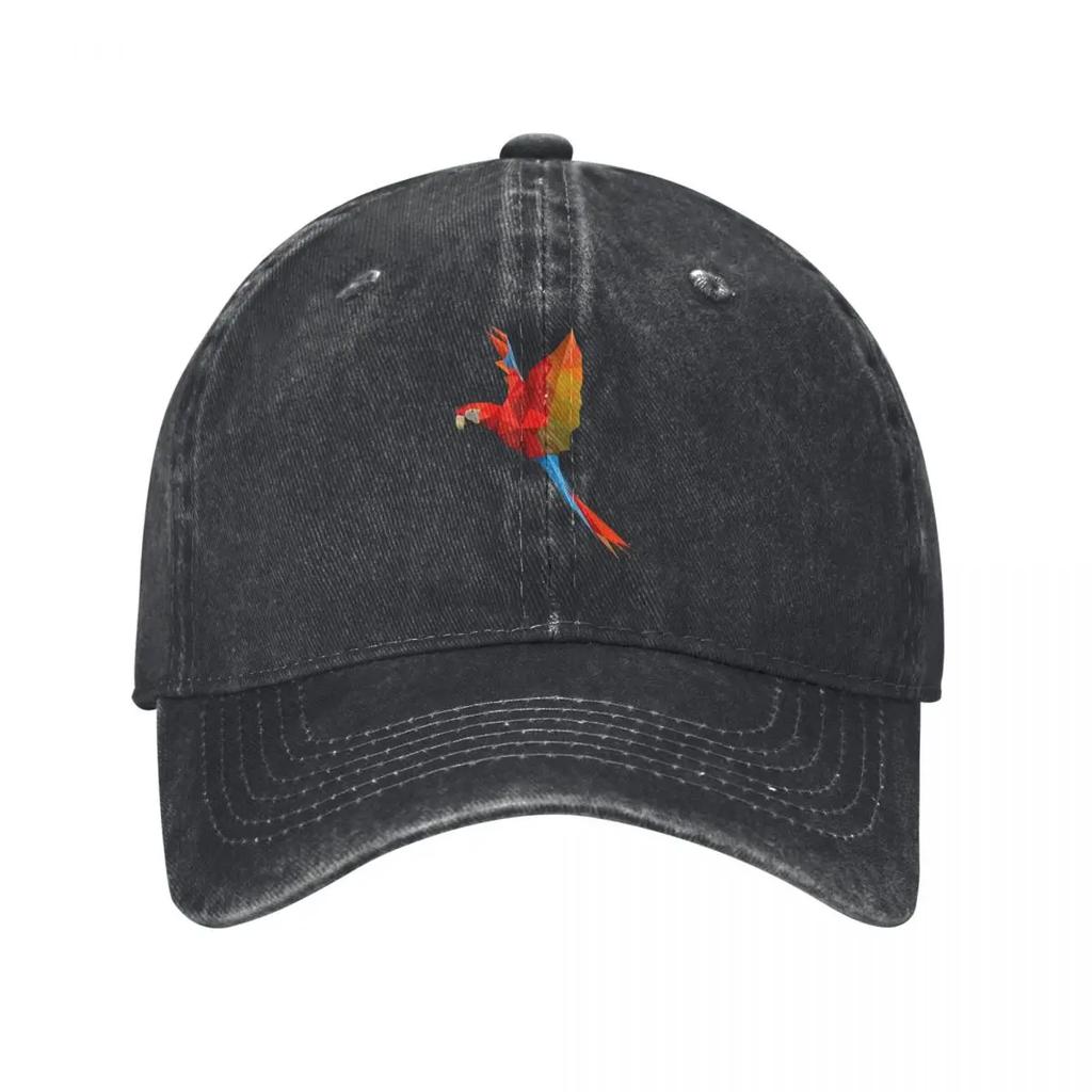 Tropisk papegoja Fågel Polygon denim Hatt Hållbar för Alla Säsonger Herrhattar Herr Keps