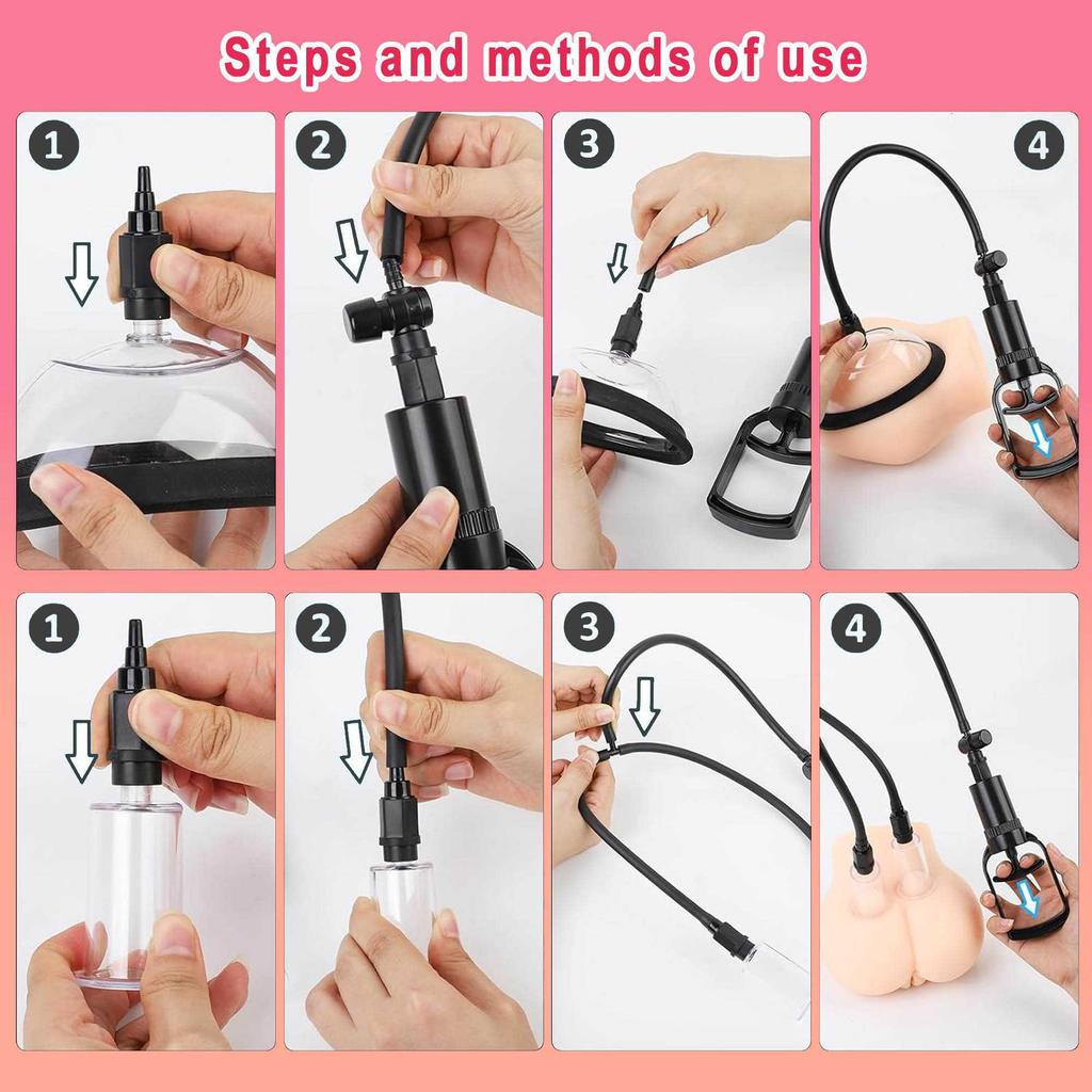 Manual Pussy Pump Vagina Clitoris Sucker Female Breast Teasing Vacuum Negative Pressure Chest Massage Enlargement Training Toy