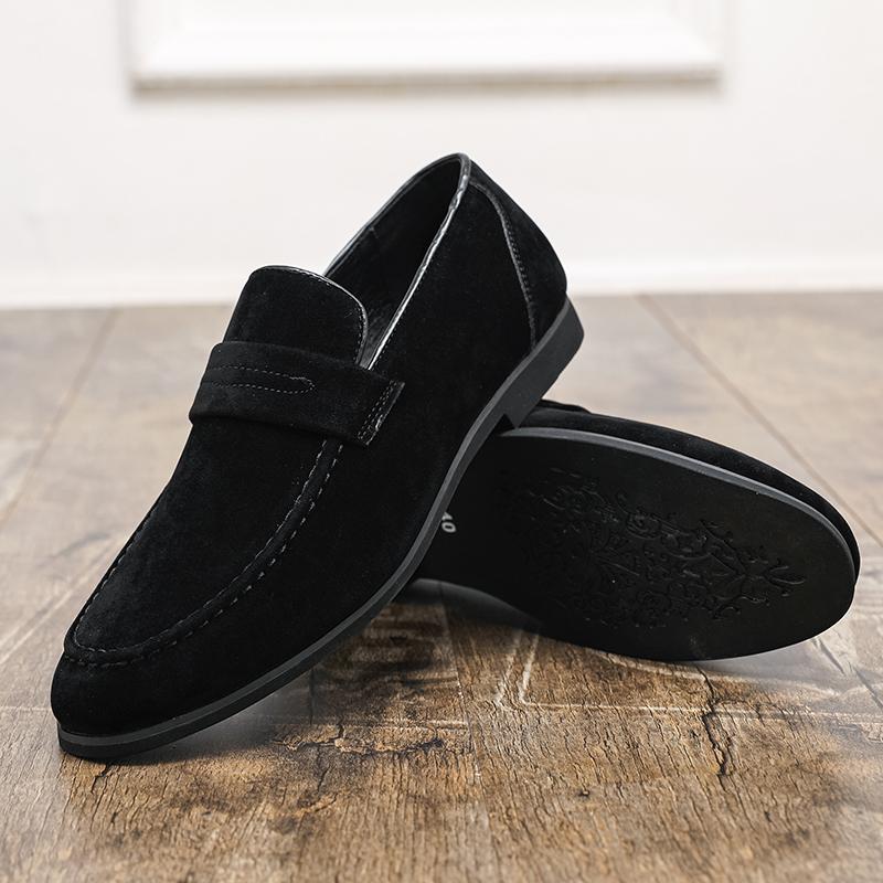 Fashion Designer New Arrival Black Brown Suede Leather Wedding Dress Shoes For Men Penny Loafter Zapatos Hombre