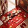 New Horse Pattern New Year Door Mat Non-slip Bath Mat Soft Water Absorption Blanket Home Decorations