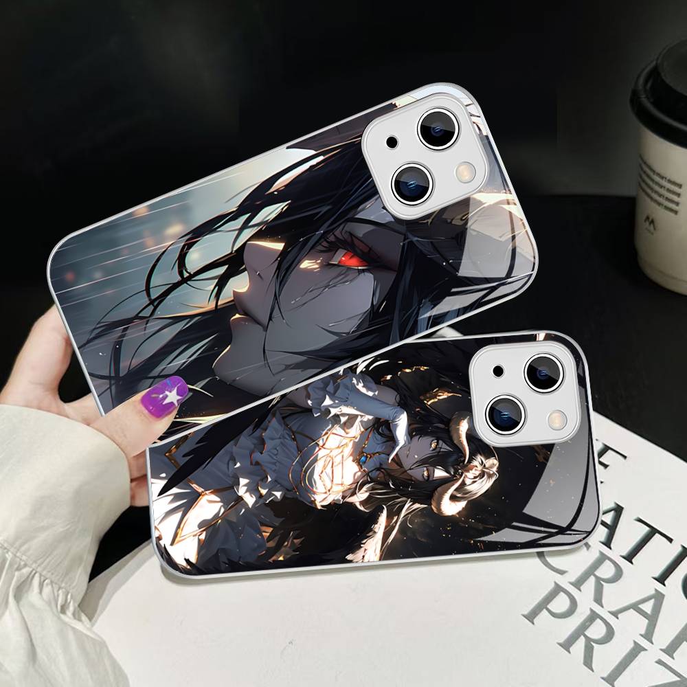 Cartoon Anime A-AlbedoS For IPhone 14 13 12 Mini 11 Pro XS Max X XR 14 Plus Tempered Glass Cover