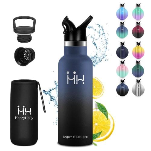 Eliciya 750ml Stainless Steel Water Bottle with Vacuum Insulation, Keeps Drinks Hot or Cold, Carbonated, and Sports Features. Wide Mouth Design for Ea