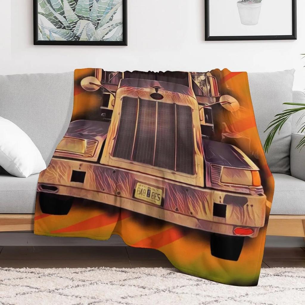Classic Peterbilt Throw Blanket Soft Home Decor Blanket for Couch Bedroom