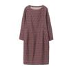 2025 Retro Floral Loose Fit Dress for Women - Spring & Autumn, Round Neck, Perfect for Middle-Aged Mothers