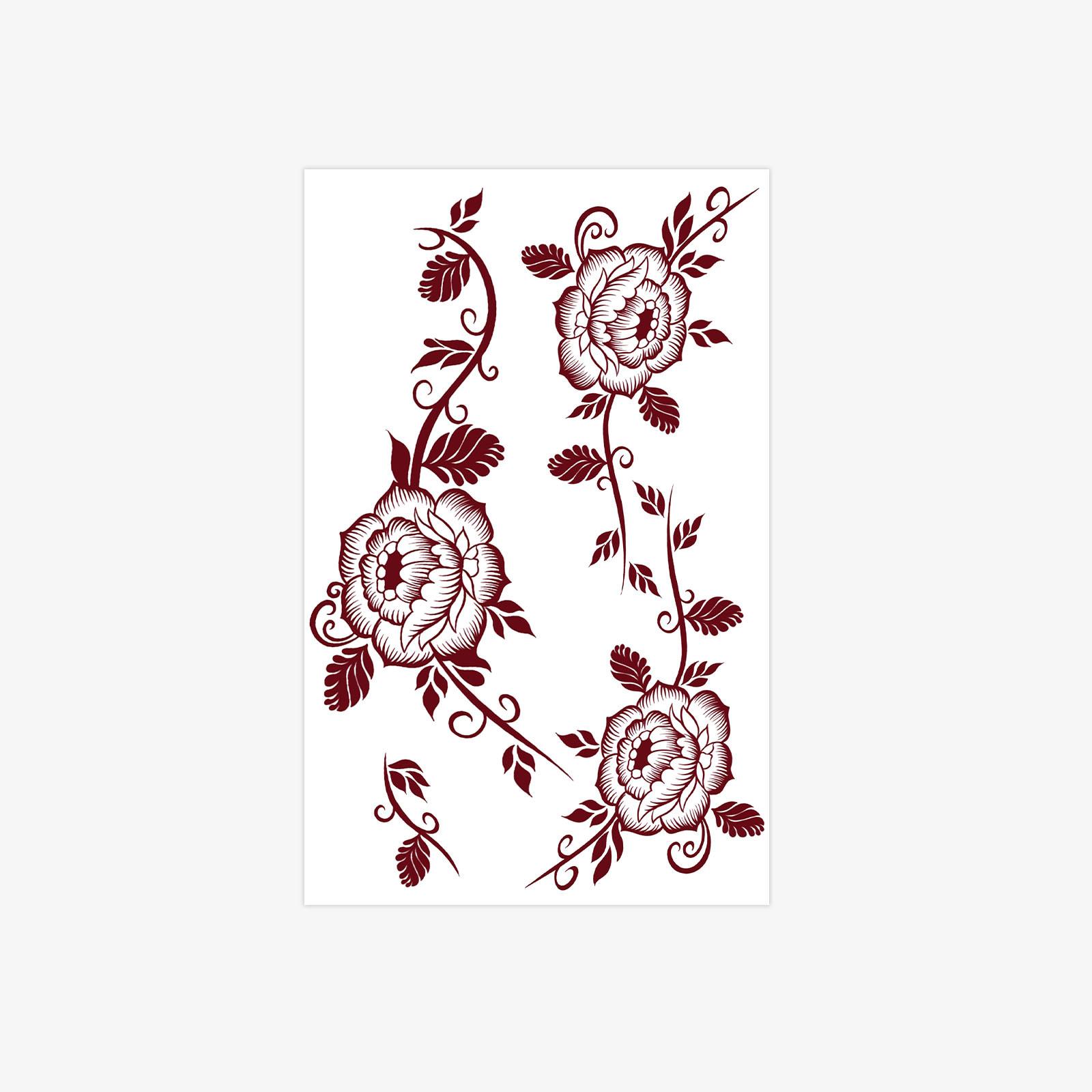 

Hand-Painted Rose Tattoo Sticker, Waterproof And Long-Lasting, Back Of Hand, Exotic Atmosphere 12*19