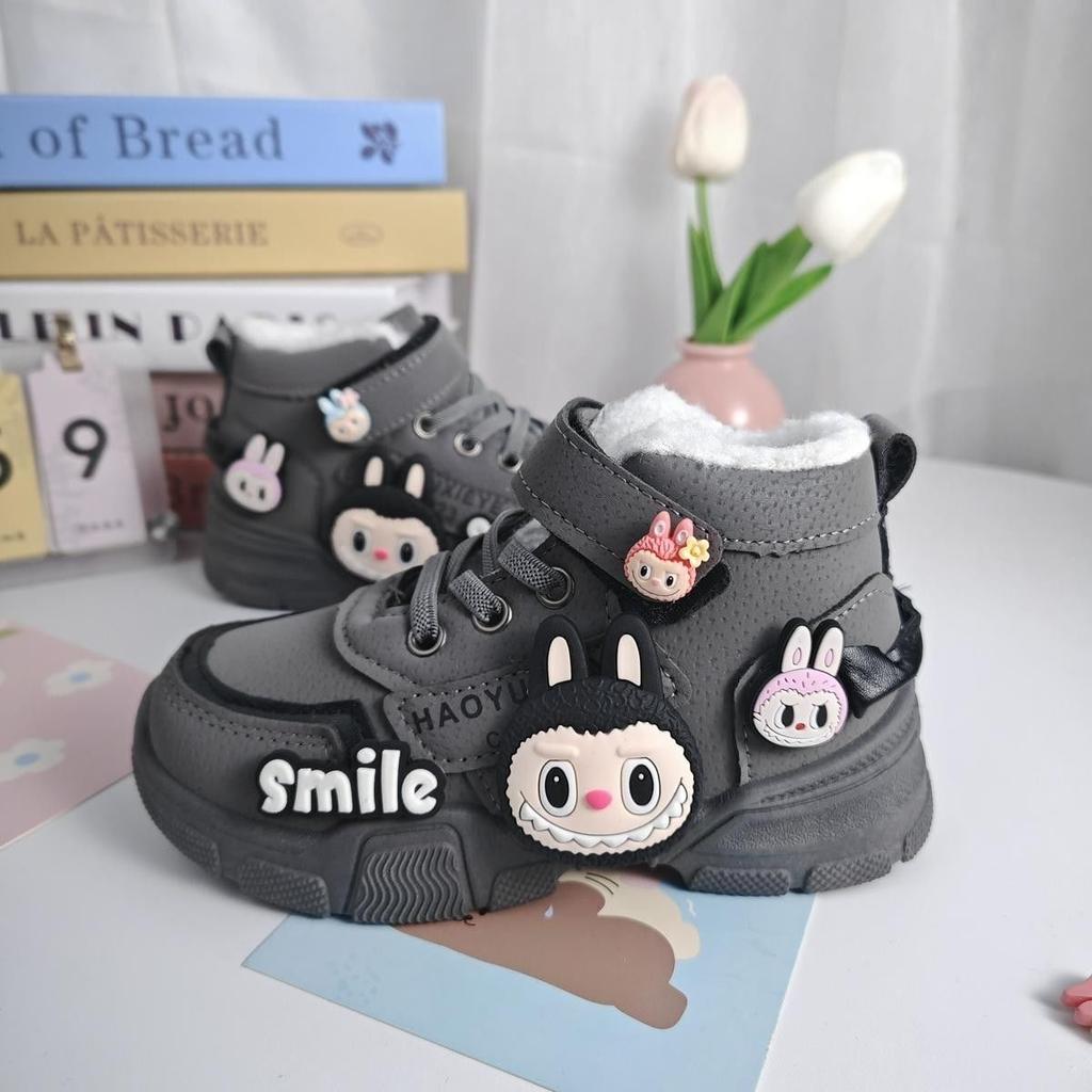 Children's Casual Fleece Soft-soled Boots, Winter Boys' Sports Shoes, Girls' Cotton Shoes