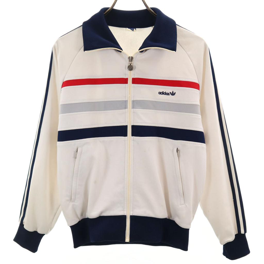 adidas 70s West German Tag Vintage Track jacket M white Descente jersey Men's Used