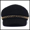 Marine Cap Tweed Newsboy Cap Black White Hat for Going Out Travel CZ308 [White Fang] Women's (White)