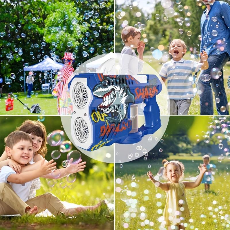 American popular toy light-emitting electric 2PCS bubble gun, high-capacity bubble maker, light-emitting port, essential travel