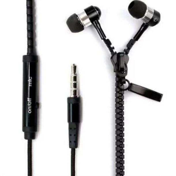 Fashion Zipper Headphones With Premium Sound And Stylish In-ear Design For Comfort