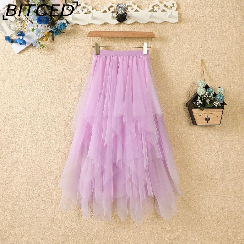 BITCED Damenmode Lässig Einfarbig Druck Sommer Frühlingsrock