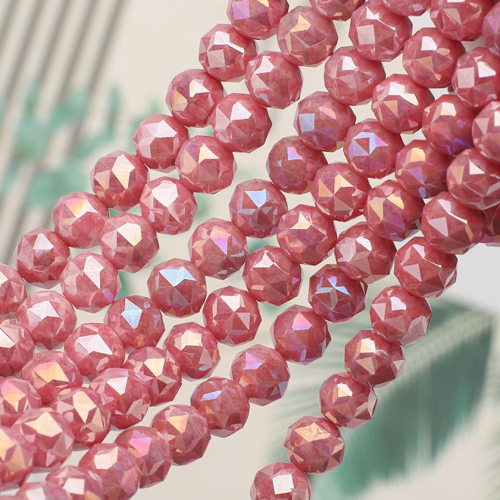 8mm Colorful Ceramic Glass Flower Beads for DIY Jewelry Bracelet