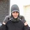 Winter Cold Weather Gear: Neck Warmer, Muffler, Fur Knit Brim Hat, Fleece Lining