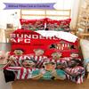 סט מצעים שמיכה עם לוגו SAFC כיסוי שמיכה ציפית לציפית קישוט לבית מתנת יום הולדת (1 * כיסוי שמיכה + 2 * ציפות, ללא ליבה)