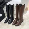Neue Frühling und Herbst Kleine Stiefel Stiefel Damen 2025 Skinny V Hoher Absatz Damenstiefel Mode Ritterstiefel Große Größe