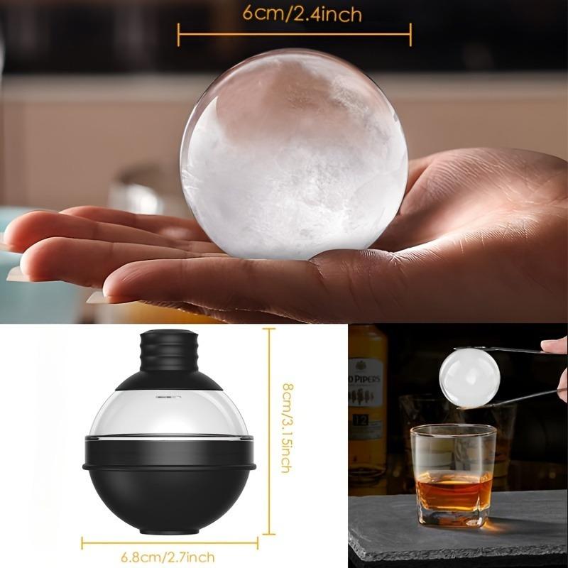 Set aus Silikon-Eiskugelformen für Whiskey, Cocktails und Getränke - 4-teiliges Set mit 2-in-1 Trichterdeckel.